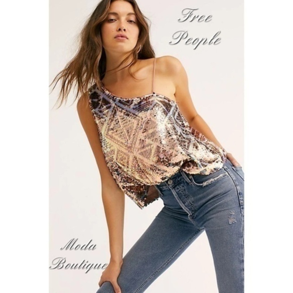 Free People DISCO FEVER ONE SHOULDER TOP
